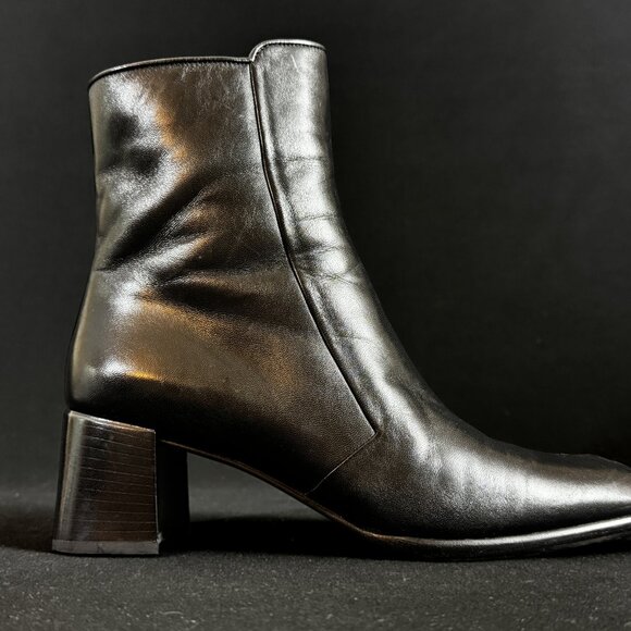 Salvatore Ferragamo Leather Zip Ankle Boots Size 8.5 AA - Picture 2 of 10